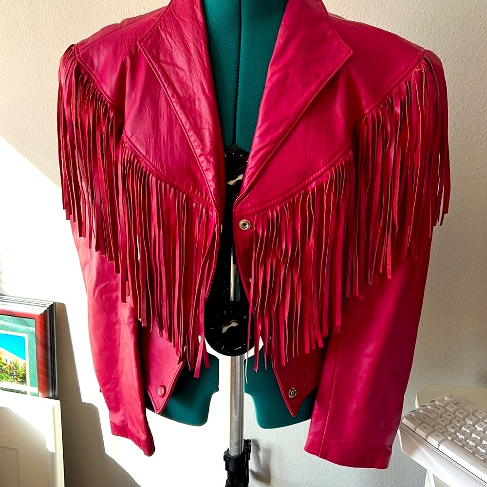 Vintage 70s 80s fringe leather jacket